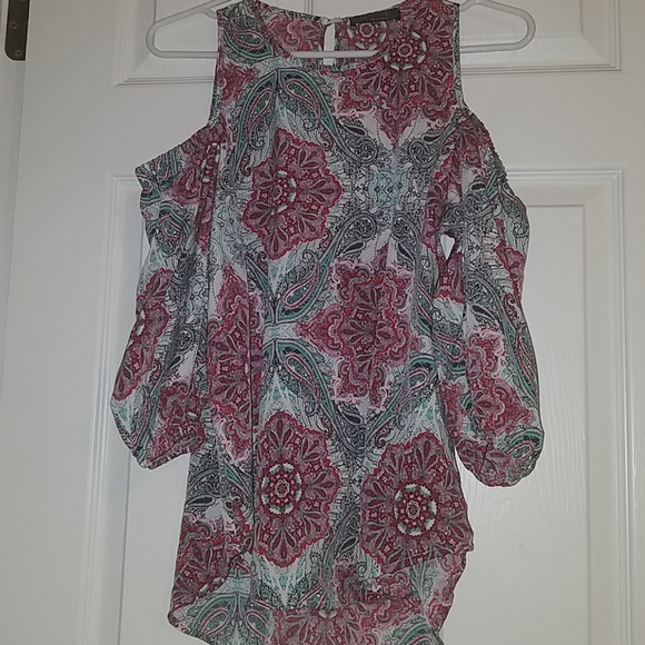 Renee C. Tops - Paisley Off Shoulder Blouse